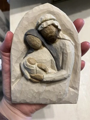 Willow Tree Wall Art Holy Family A Child is Born Plaque 2002 Demdaco Nativity - Image 1 of 4