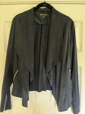INC International Concepts Women's Faux Suede Jacket Navy Size Small - Image 1 of 4