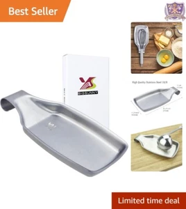 Stainless Steel Spoon Rest Oversized 8.25x4.25 Durable Kitchen Utensil Holder - Picture 1 of 8