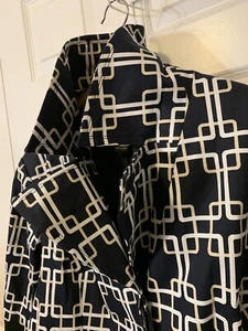 Lane Bryant Women's Size 28 Light Weight Coat Black White Geometric Jacket - Picture 1 of 8