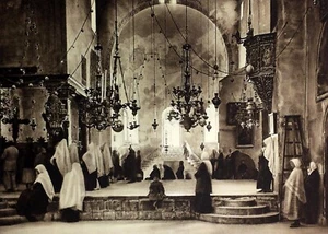 1925 BETHLEHEM Church Nativity SERVICE Photogravure West Bank Palestine Print - Picture 1 of 2