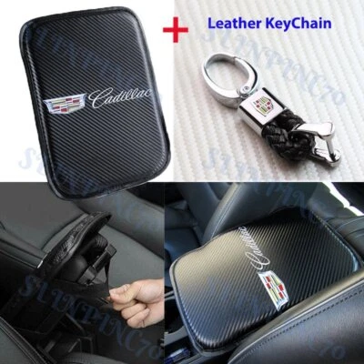 x1 Для CADILLAC автомобиля центр подлокотник подушечка чехол с черный кожаный брелок - Изображение 1 из 4
