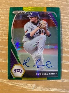 2021 Prizm Hyper Green & yellow Russell Smith Rc Auto Brewers Rookie Autograph - Picture 1 of 2