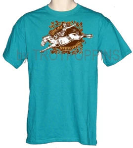 1-COWGIRL BRONCO WESTERN RODEO HORSE RIDING GEAR WEAR GRAPHIC PRINTED TEE-SHIRT - Picture 1 of 5