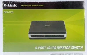D-Link Desktop DES-1105 5 Port 10/100 Fast Ethernet Network Switch Brand New - Picture 1 of 3
