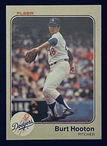 Tarjeta de béisbol Fleer #208 Burt Hooton 1983 MLB Los Angeles Dodgers Pitcher - Imagen 1 de 2