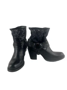 Pistolero Stiefel Western Gr. 23 US 6,5 schwarz Cowgirl mit Häkeltop Bohemian - Bild 1 von 15