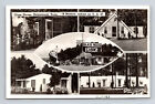 c1952 Verre House Cabines Motel Esso Gas Helenwood Tennessee carte postale TN
