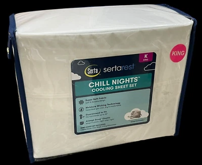 SertaRest Chill Nights Cooling KING Sheet Set NEW IVORY 4-Pieces Super Soft - Image 1 of 4