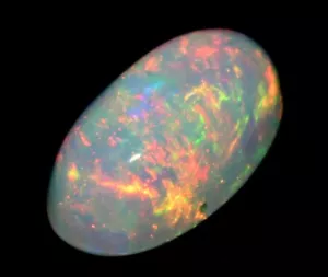 Opale etiope naturale 2,70 ct 100% Welo ovale fuoco cabochon pietra preziosa sfusa ZA-11 - Foto 1 di 5