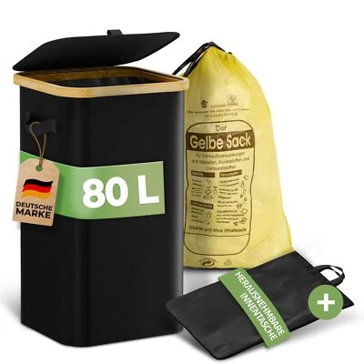 ® Müllsackständer gelber Sack Mülleimer mit Deckel inkl. waschbare Innentasch... - Bild 1 von 4