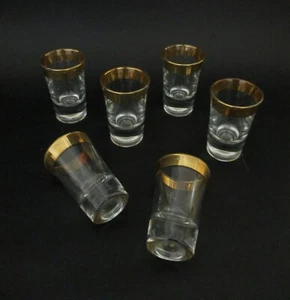 ✅ SPLENDIDI SEI BICCHIERI LIQUORE CON BORDO IN ORO ZECCHINO GLASS ANTIQUE - 4591 - Picture 1 of 7
