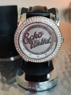 Orologio donna Marc Ecko E15078G1 grande cassa 48mm cristalli brillanti nero - Immagine 1 di 4