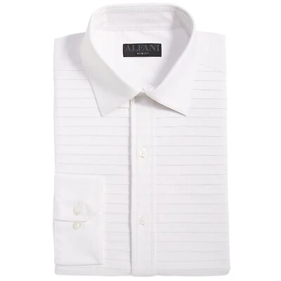 Alfani Men's Slim Fit Horizontal Pleated Panel Formal Shirt White B4HP - Image 1 of 2
