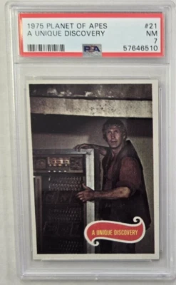 1975 Planet of the Apes Trading card #21 A Unique Discovery PSA 7 Nr Mint - Image 1 of 2