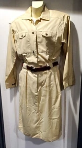 Vintage gelbes Gürtel-Maxikleid mit Knopfverschlüssen Größe 10 - Bild 1 von 10