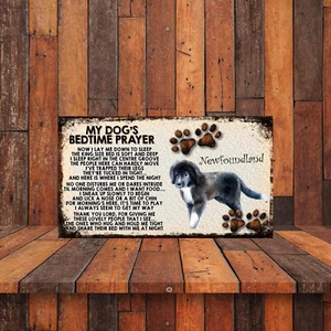 MY DOG'S PRAYER RETRO STYLE METAL TIN SIGN/PLAQUE NEWFOUNDLAND THEME - Picture 1 of 1