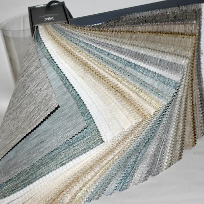 FABRIC SAMPLE BOOK Blue Beige Cream Neutrals SILKEN TEXTURES 75pcs LOT Drapery - Image 1 of 4