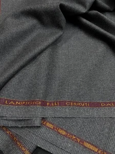 Grey Cashmere Wool Flannel Suiting Fabric CERRUTI Birdseye woven in ITALY 3.45m - Picture 1 of 8