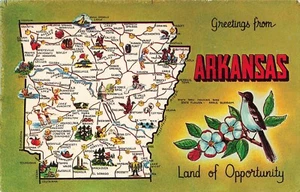 Arkansas Postkarte Grußkarte Land der Möglichkeiten um 1970er Jahre O3 - Bild 1 von 2