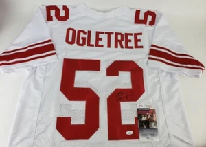 Alec Ogletree Signed New York Giants White / Red Football Jersey w/ COA - Picture 1 of 4