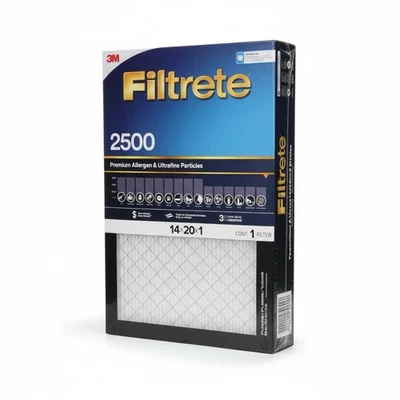 Single 3M 2500 Series Filtrete Air Filter 14x20x1 High Performance HVAC Premium - Image 1 of 4