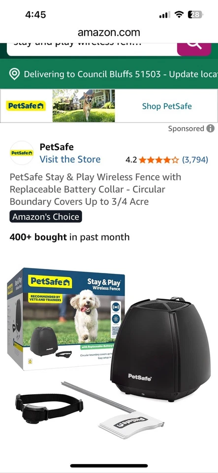 PetSafe PIF00-13663 Stay and Play Wireless Fence for Stubborn Dogs - Image 1 of 1