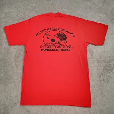 Новый с Ярлыками VTG Pacific Harley Davidson Crazy рубашки мужской большой красный графический принт Гавайи - Изображение 1 из 4