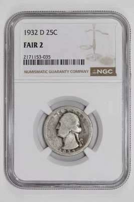 1932-D WASHINGTON QUARTER NGC FAIR 2 - Image 1 of 2