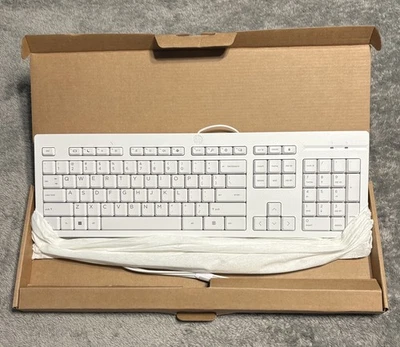 HP 125 Wired Keyboard & Mouse White Low Profile N51147-001 NEW In Box - Image 1 of 4