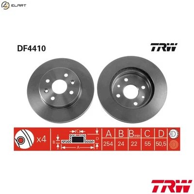 2x BRAKE DISC DF4410 FOR KIA A5D 1.5L A3E 1.3L 4cyl RIO - Image 1 of 4