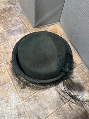 Chapéu de lã feminino verde vintage 1950’s Glendover Henry Pollak Inc - Imagem 1 de 4