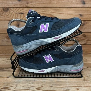 New Balance 991 Turnschuhe Damengröße UK 5,5 marineblau lila Wildleder Mesh Schuhe USA neu mit Karton - Bild 1 von 13