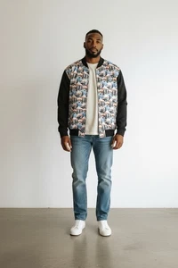 VTG Akademiks Y2K 2000’s All Over Print Track Jacket Hip Hop Mens Size 2XL - Picture 1 of 10