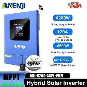 6200W Solar Wechselrichter Hybrid On/Off-Grid Hybride Inverter MPPT 120A 220/230 - Bild 1 von 13
