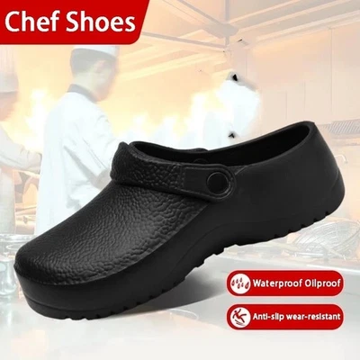 Summer Oil Resistant Work Shoes Cushion Chef Shoes Safety Kitchen Non Slip Shoes - image 1 of 4
