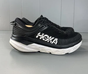 Hoka One One Mens Bondi 7 Black Running Shoes Sneakers Size 9.5 - Picture 1 of 14