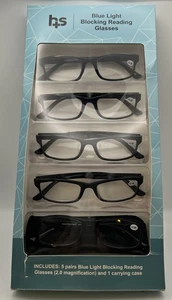Health Smart Blaulicht blockierende Lesebrille 5er Pack 2,0 Vergrößerung - Bild 1 von 4
