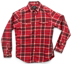 J. Crew Flannel Shirt Button Up Pockets Long Sleeve 100% Cotton Red Blue Plaid M - Picture 1 of 7
