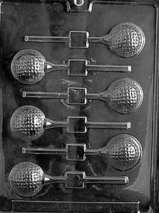GOLF BALL LOLLY POP mold Chocolate Candy Soap molds party favors sports - Picture 1 of 1