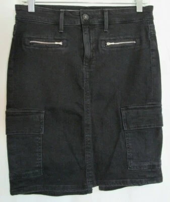 Adriano Goldsmith Black Tyler Cargo Pencil Pockets Short Skirt Size 27 EUC - Image 1 of 3