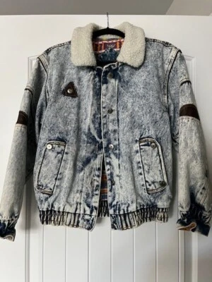 Vintage Street Worn Acid Wash Denim Jean Jacket 80's 90's Y2K Sz M - Image 1 of 4