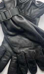 Leather Glove Genuine UK Military Soldier 95 Black MVP Lined Adjustable Unisex - Picture 1 of 9