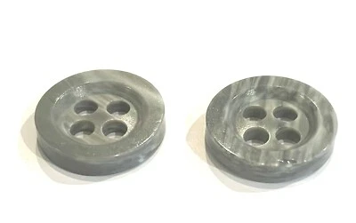 18mm X 10pcs Steel Grey Polished Round 4 Hole Button Swirl /Tortoise Lipped Suit - Image 1 of 4