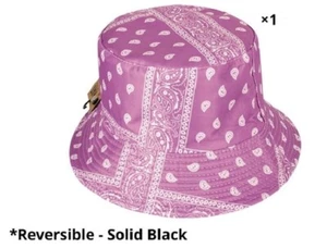 New Paisley Light Purple Bucket Hat Adult Summer Outdoor One Size Bandana Print - Picture 1 of 1