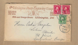 Los vom 28.05   Briefumschlag aus Wilmington nach Meilen  1915