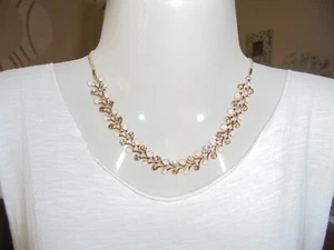Halsketten Collier gold bernstein opal Strass Trachten Volksfest Oktoberfest - Bild 1 von 2