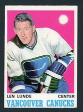 LEN LUNDE 1970-71 O PEE CHEE HOCKEY #230 VANCOUVER CANUCKS !! S100