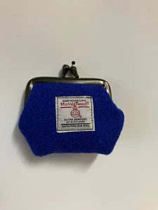 Harris Tweed Royal Blue clasp small coin purse (9cms) - Picture 1 of 1