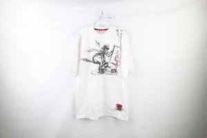 NOS Vintage Lot 29 Mens Large Spell Out Looney Tunes Wile E Coyote T-Shirt White - Picture 1 of 11